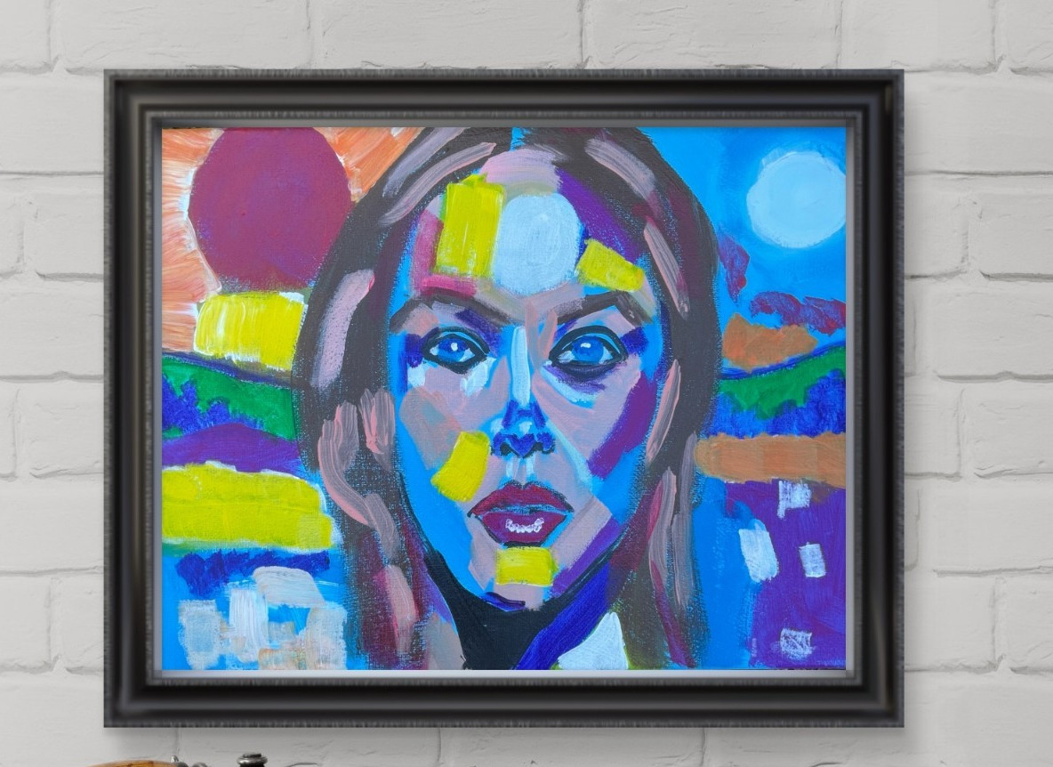Messa Art: Night & Day: 11×14 Pop Art Abstract Neo Expressionism on Canvas