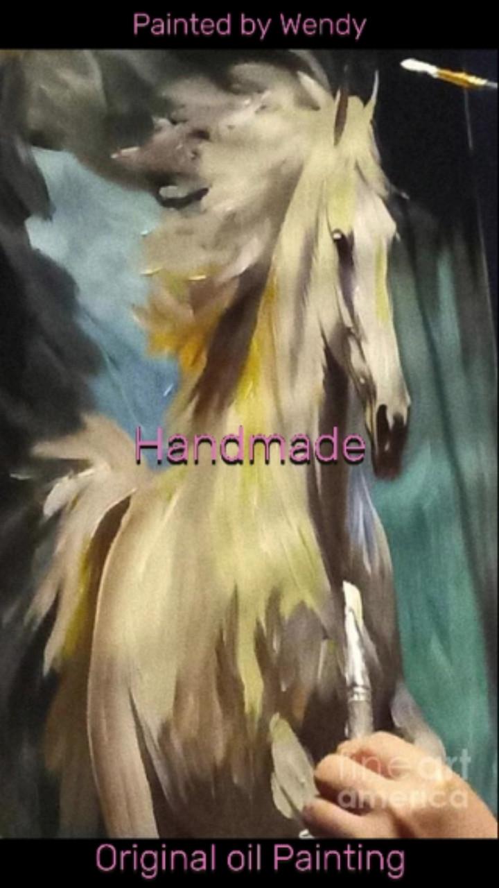 new handmade Painting on 24″*16″ canvas Golden Mosaic Face by Wendy