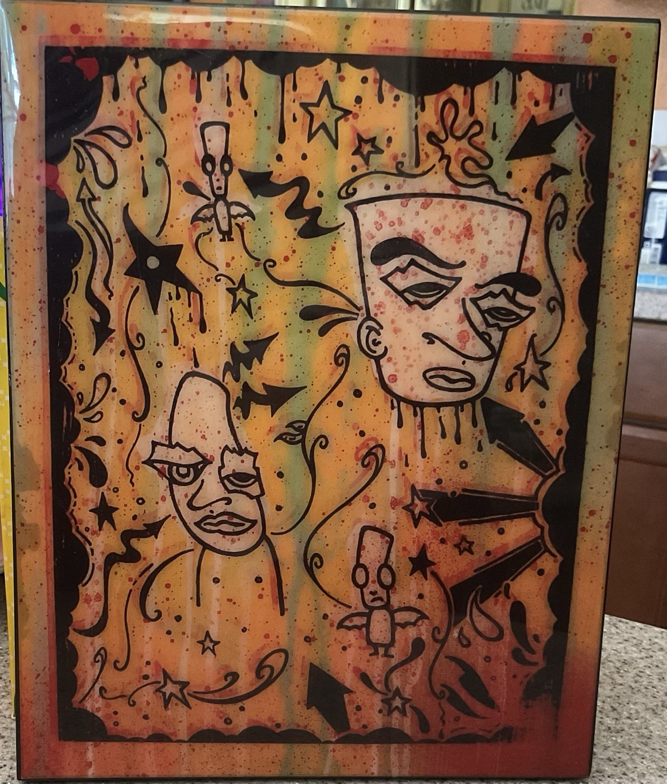 Vtg Jeff Claassen Resin On Wood Pop Surrealism Urban Folk Art Last Minute Detail