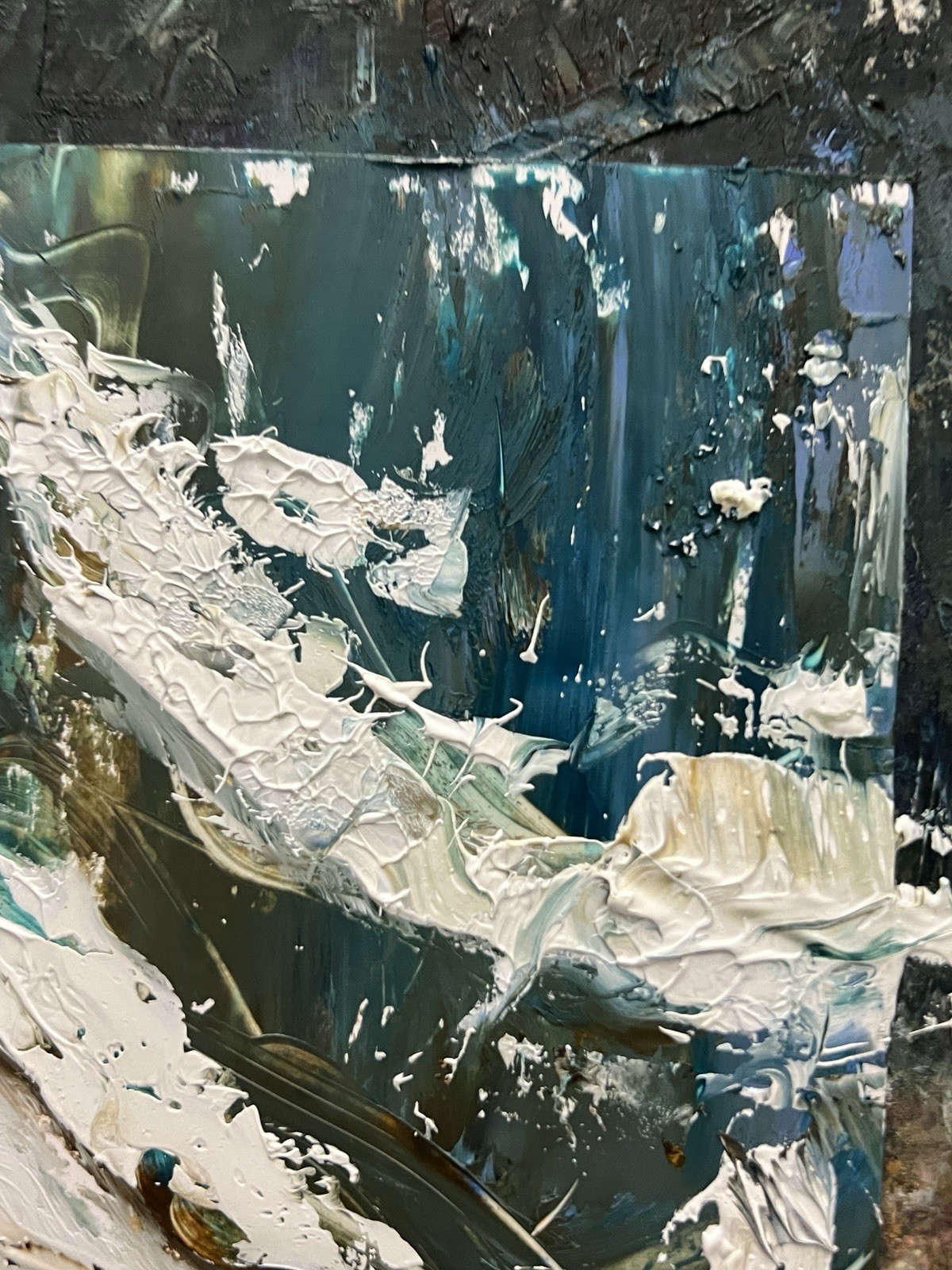 Virginia Beach Shoreline • Dramatic Ocean Energy Impasto Expressive Artwork Gift