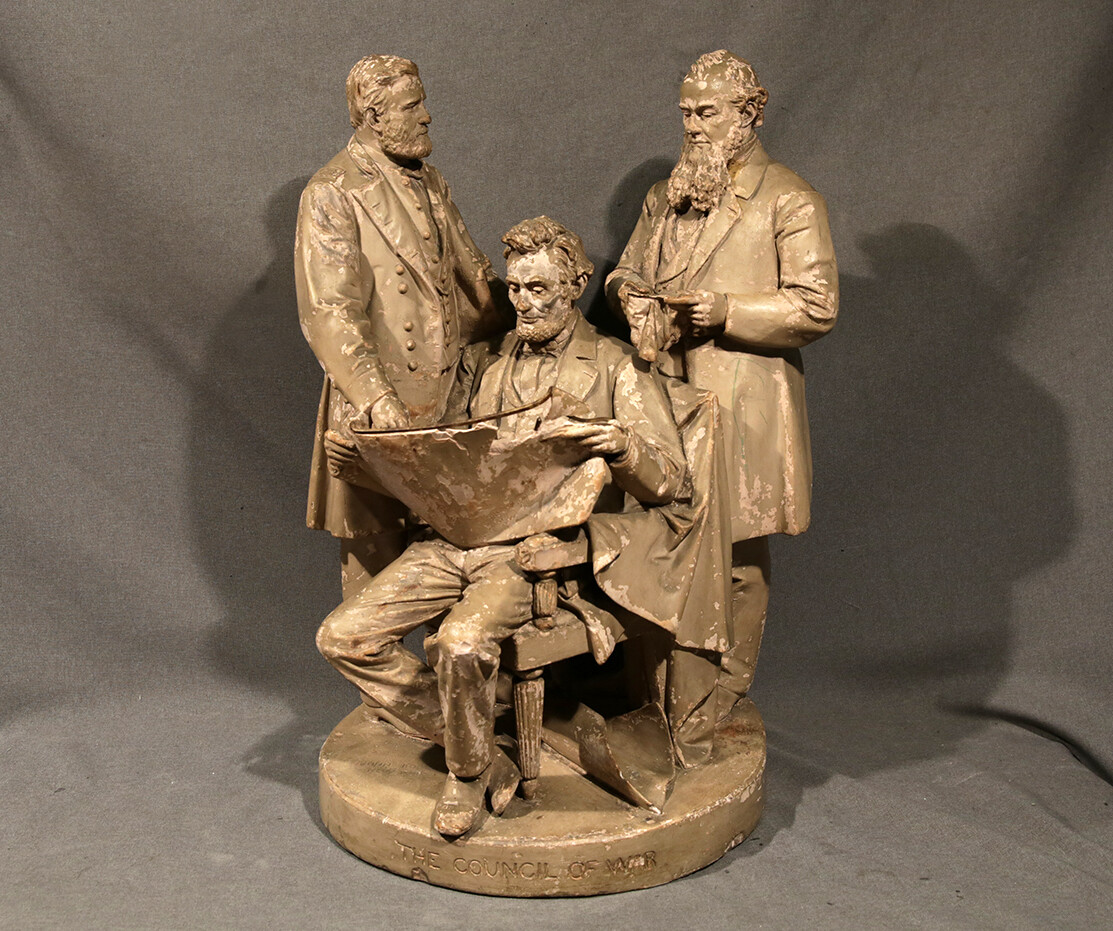American Civil War Cast Plaster Sculpture Abraham Lincoln Stanton General Grant