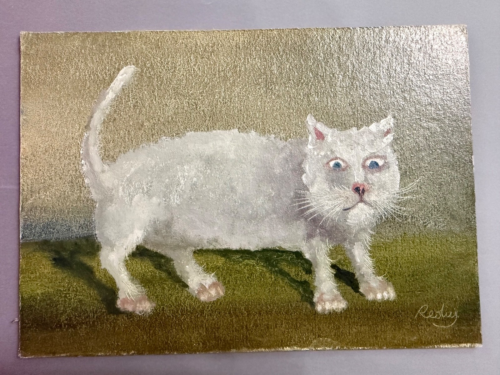 Cat Oil Painting Surrealist Pastiche Artist Stanisław Jerzy Suder