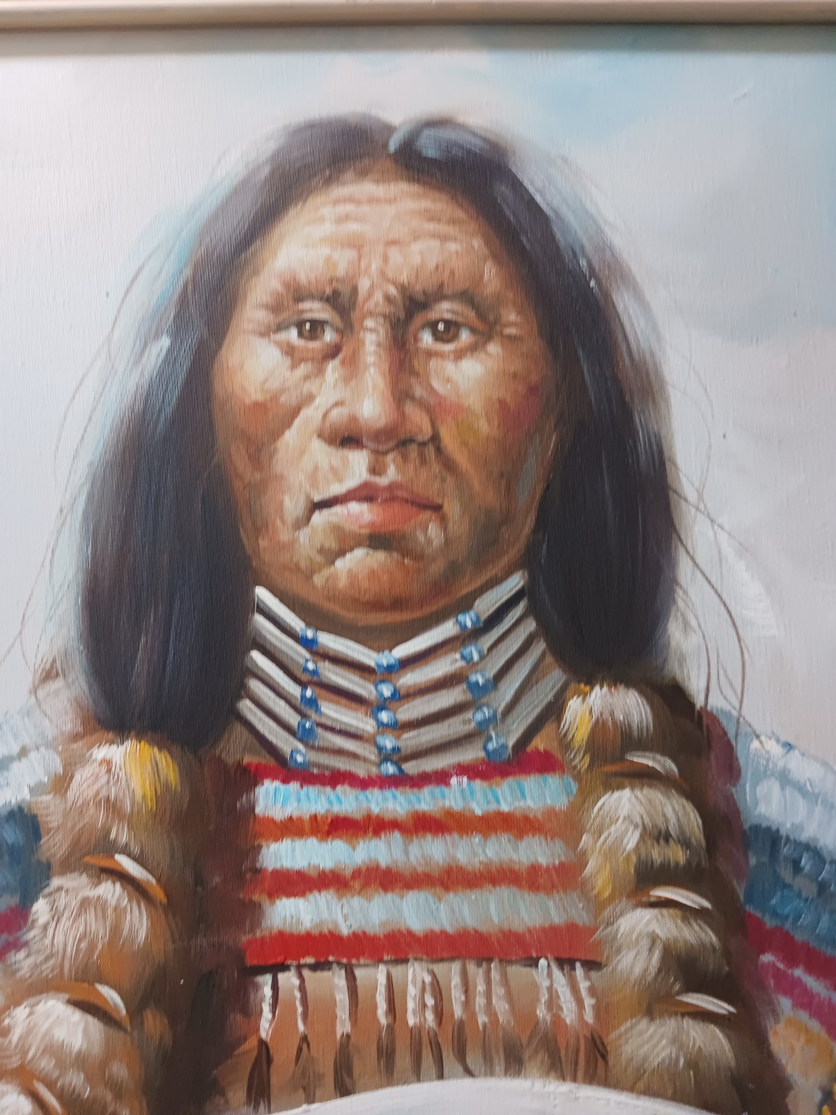 Original Oil Painting Native American Indian signed by A. Norman