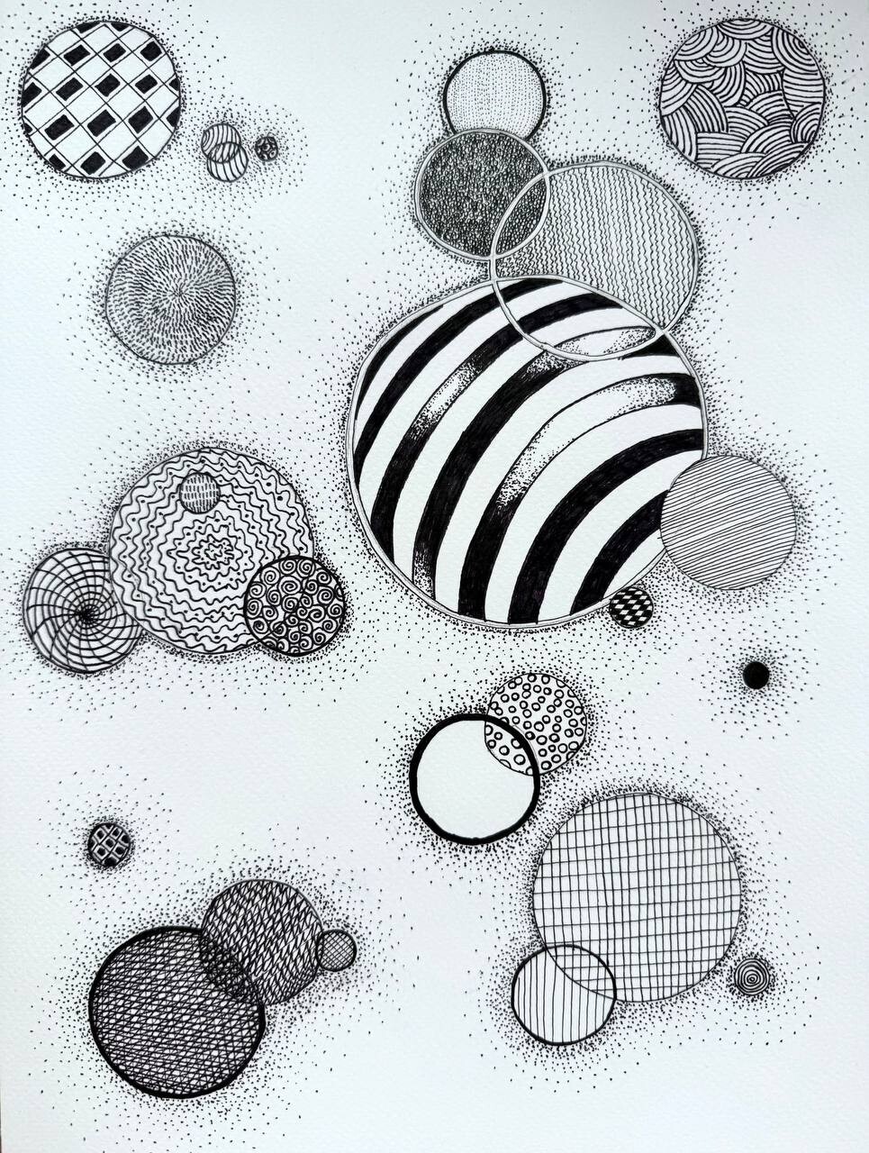 Painting by the Ukrainian artist Kostyuk-Shostka «Spheres of Life» graphic