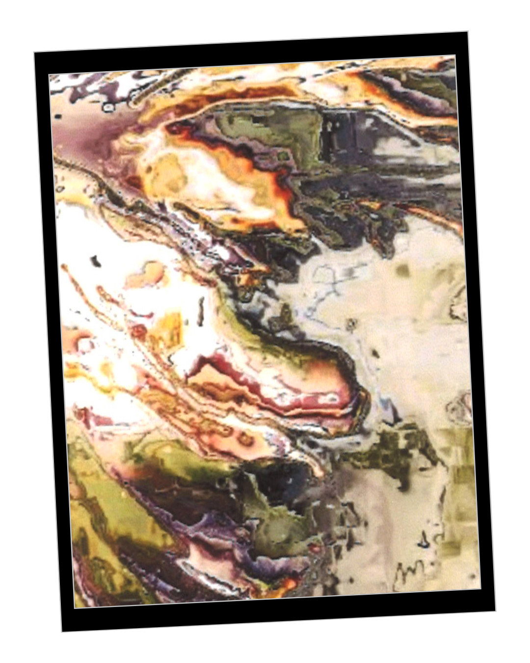 Mitak Artist Signed ACEO Miniature Art Print Abstract Collage 2.5″ x 3.5″ Inches