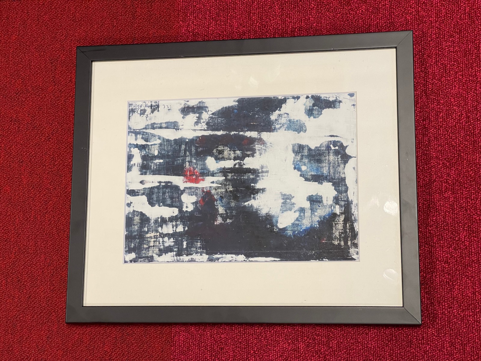 Signed Abstract Painting 1972 Abstract Oil On Canvas, Framed, France, 1Pc