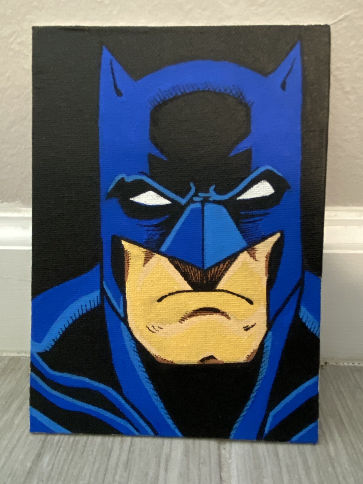 Original 7″ x 5″ Acrylic bust painting of Batman on Canvas