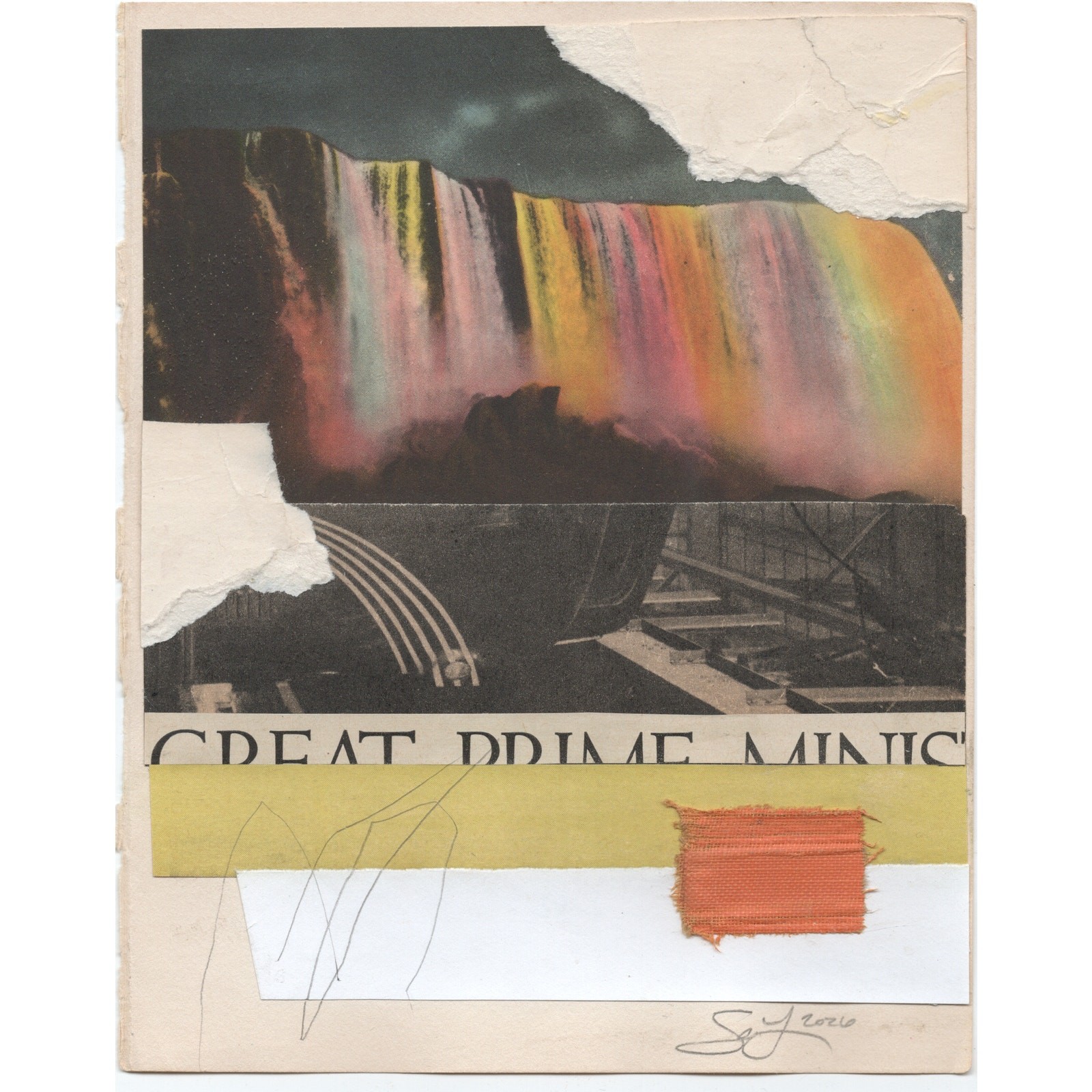 Original Mixed Media Modern Art Collage «Aesthesia» 5.25×6.75″ Signed