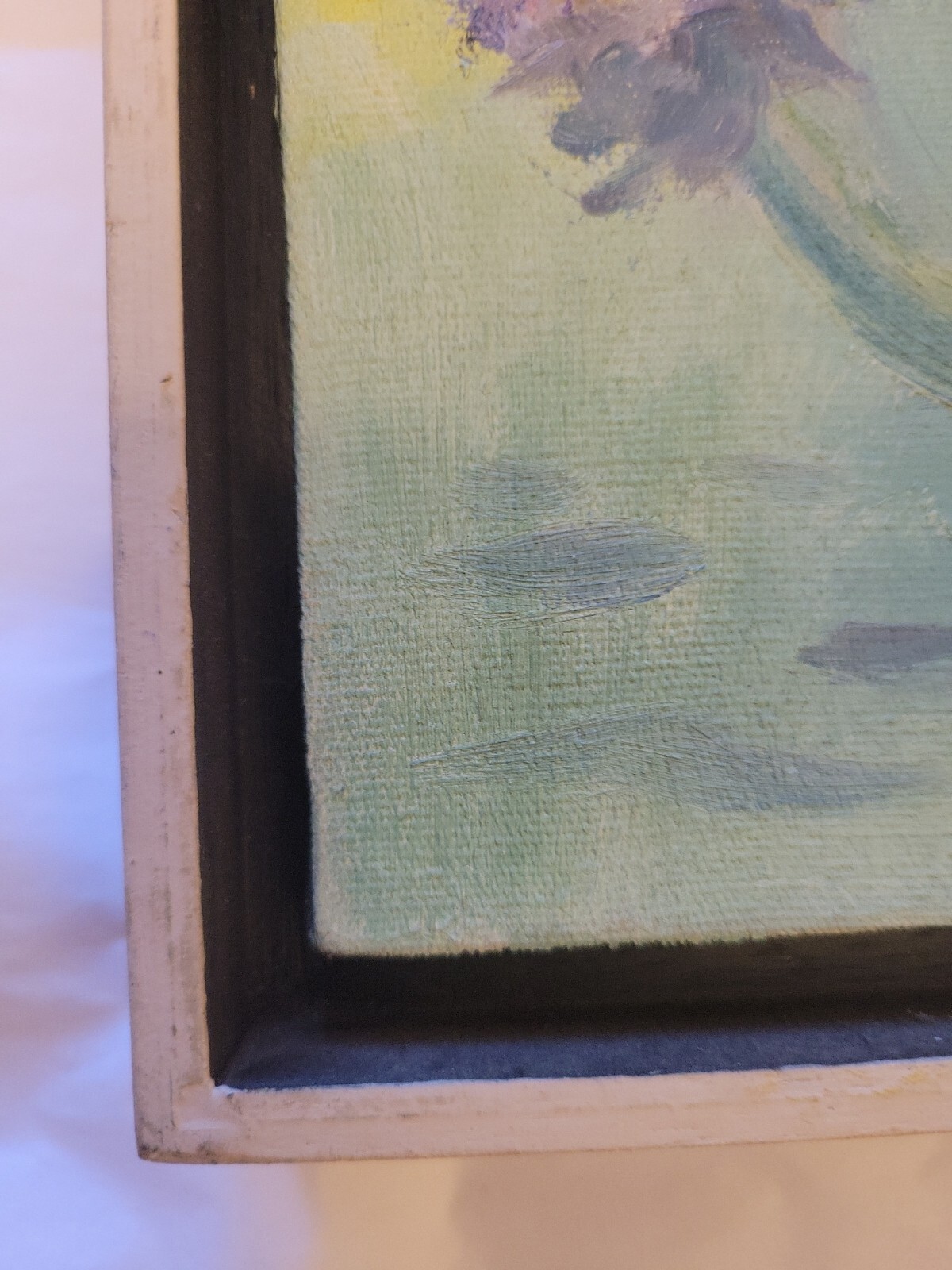 Hydrangeas Original Painting Acrylic On Canvas Floating Frame 13×9