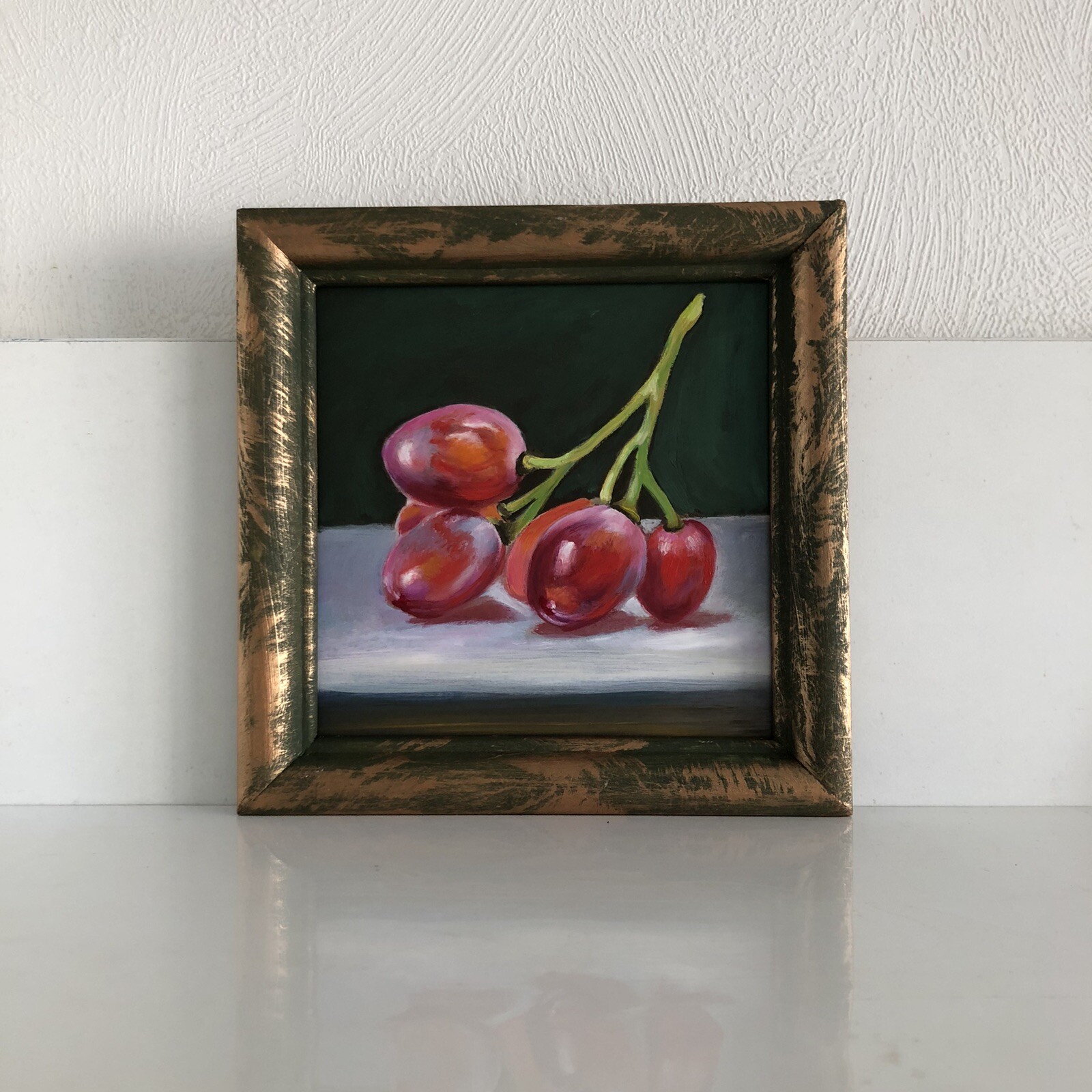 original oil paintingе, still life, Fine Art, bright painting, grapes