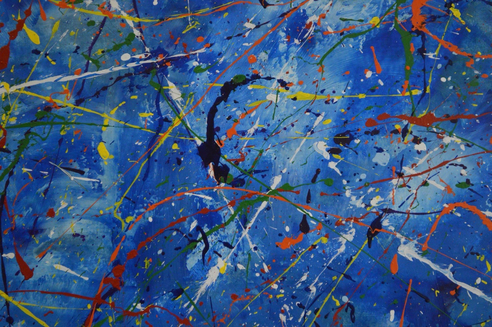 Jackson Pollock Style Giant Canvas Painting 81”X62” (6 Foot 9 inch) Abstract XXL