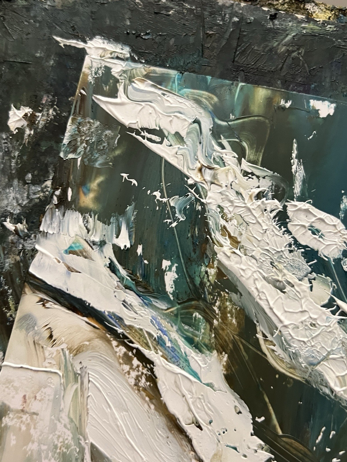 Virginia Beach Shoreline • Dramatic Ocean Energy Impasto Expressive Artwork Gift
