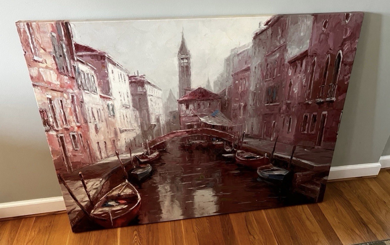 Large oil painting one imperfection which is not noticeable.