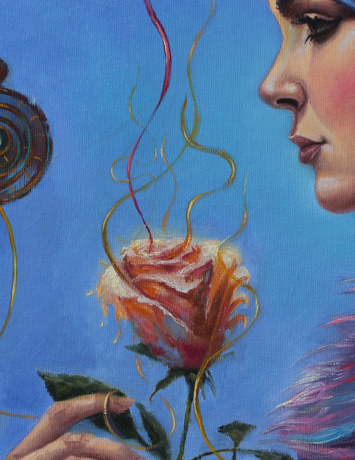 Original Oil Painting Fantasy Woman Portrait Surreal By Sery Dmitry Art