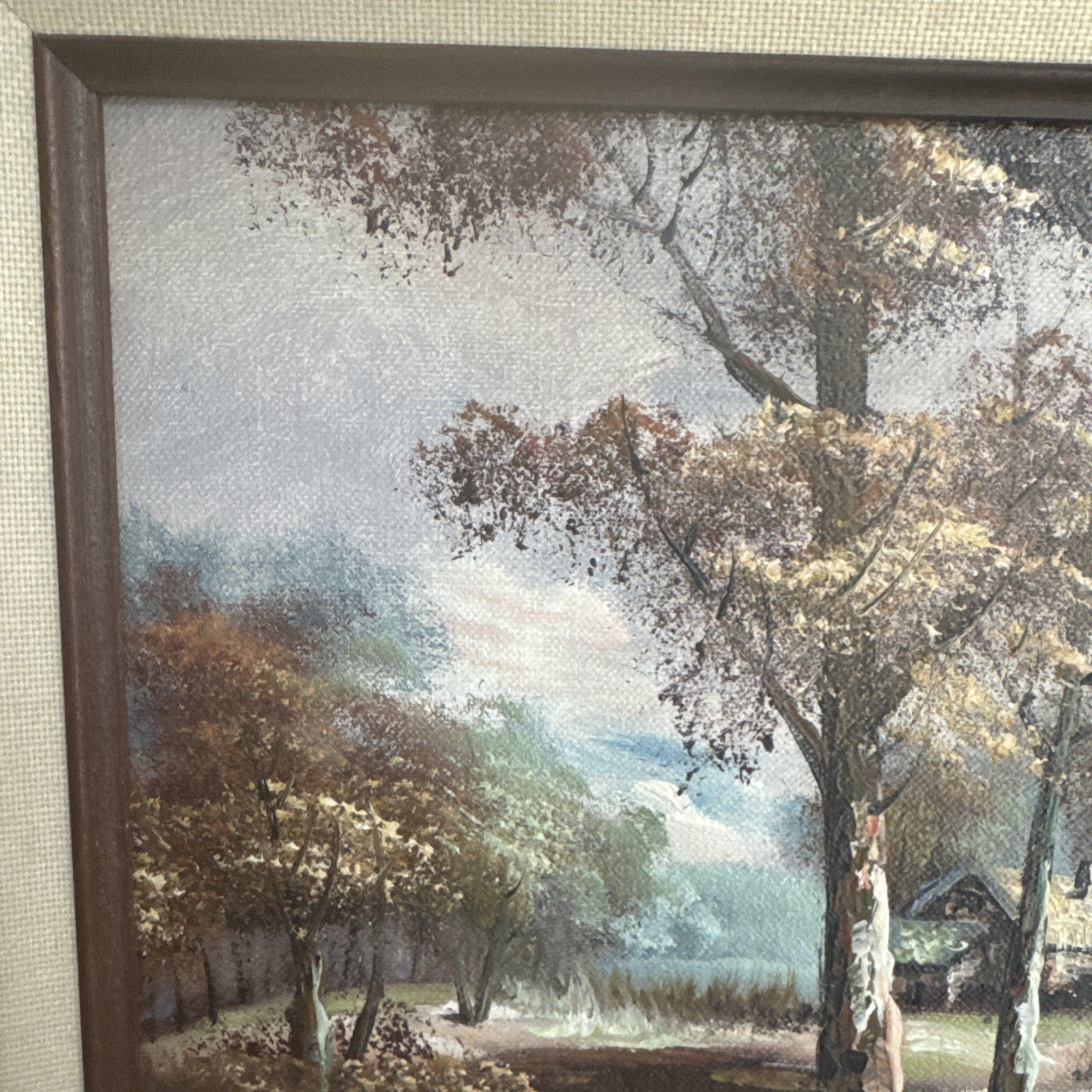Original C. Inness Antique landscape painting Clara Inness Framed 10” X 8”