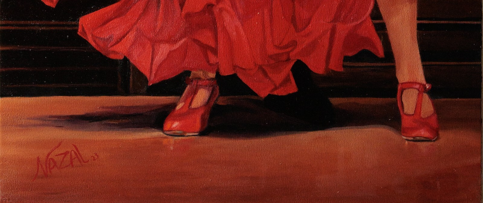 «Flamenco Reverie: A Captivating Masterwork Oil Painting by John Nazal»