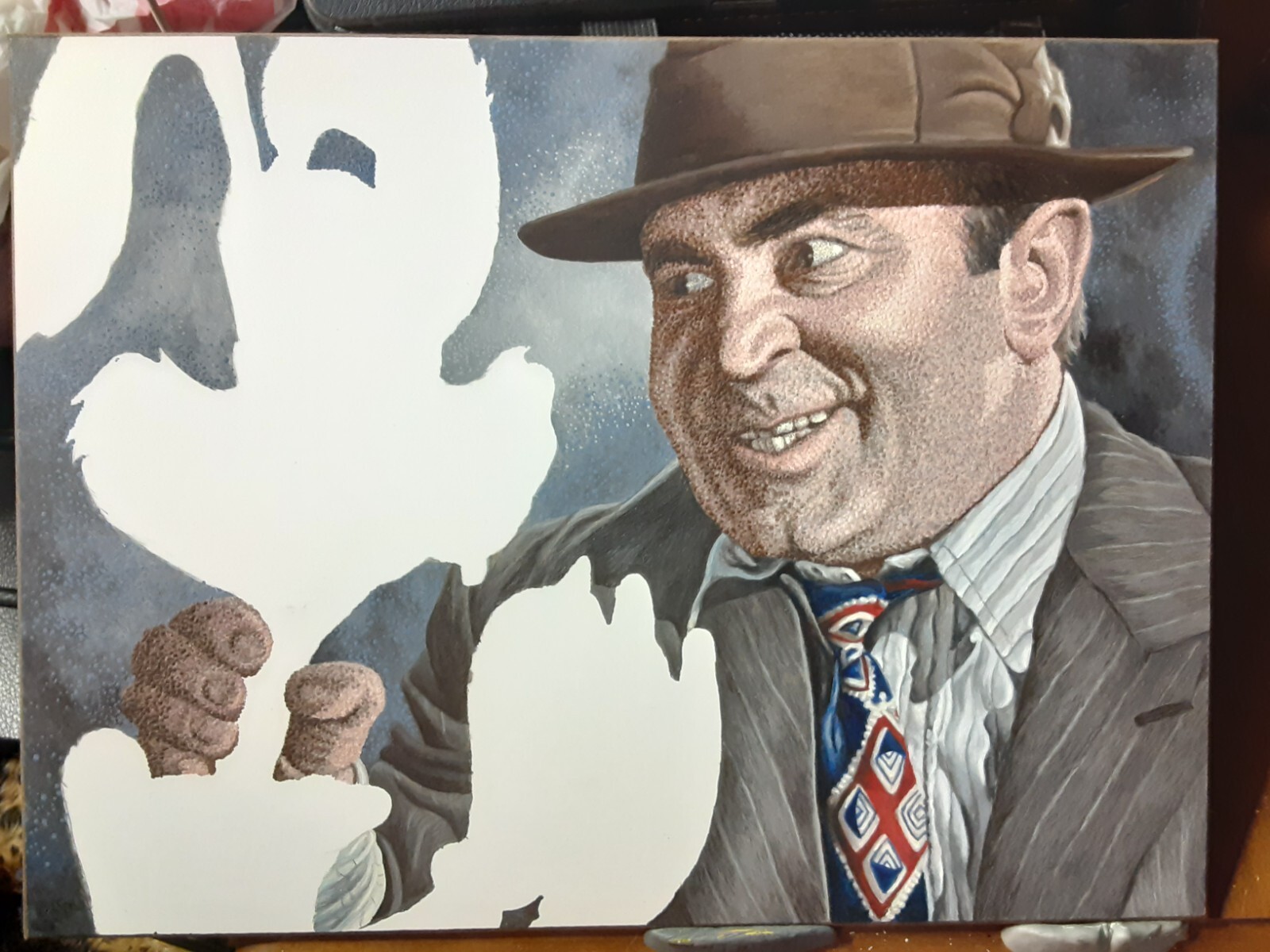 Roger Rabbit ORIGINAL PAINTING custom frame cel fan art OOAK JoKa