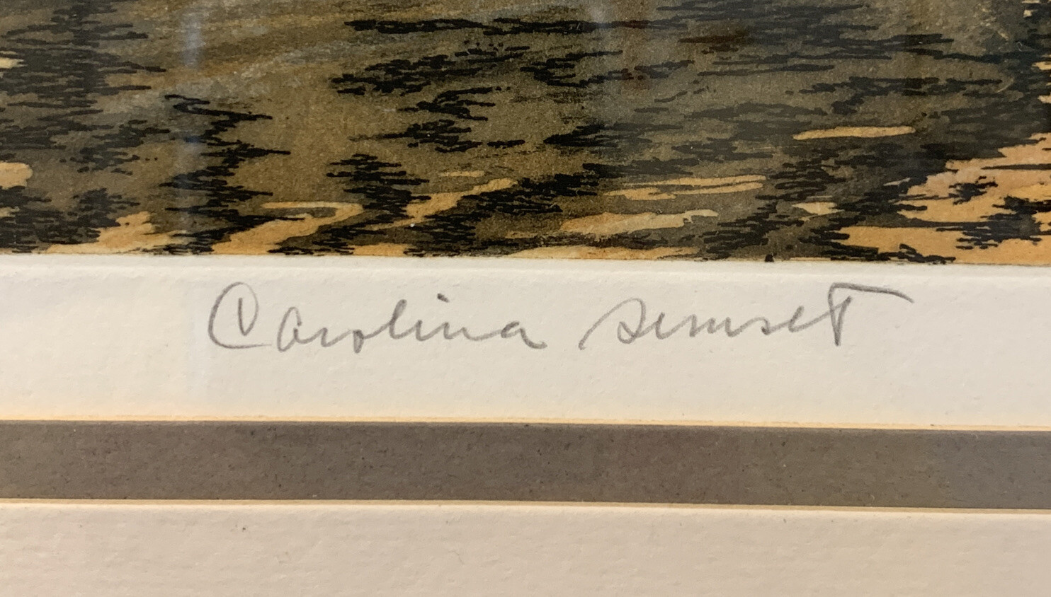 John Collette «Carolina Sunset» Framed Original Hand Colored Etching COA Signed