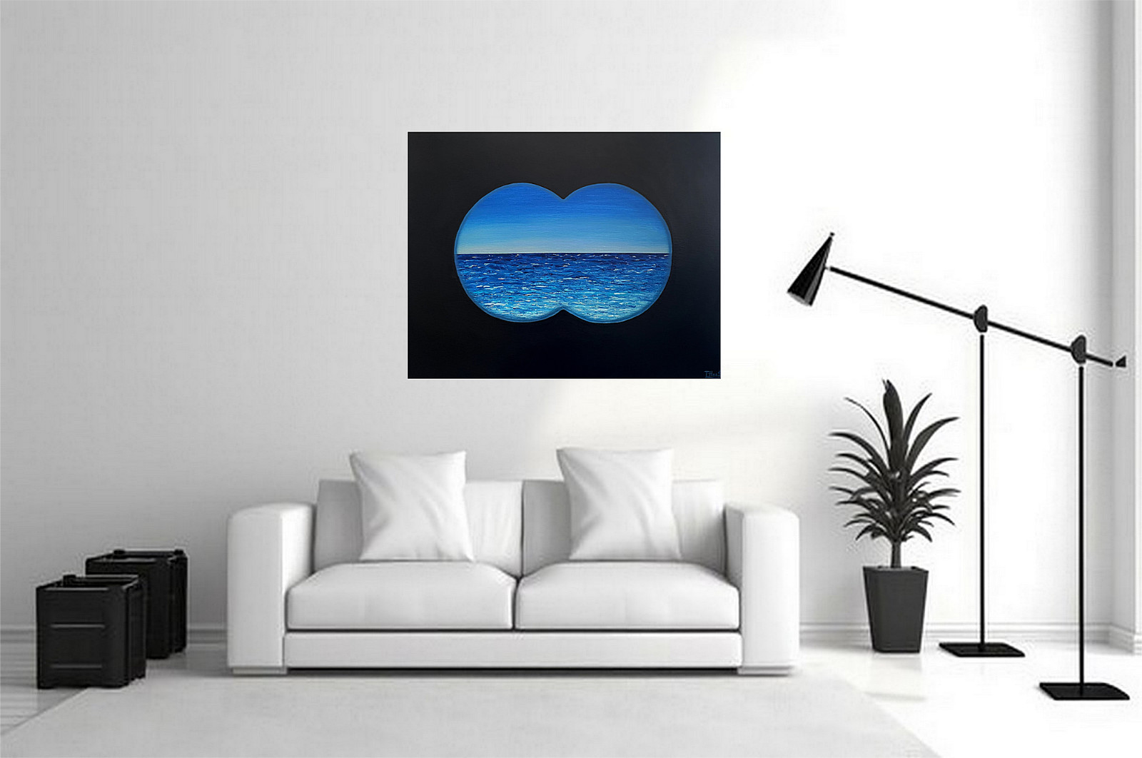 Original Acrylic Seascape painting «Looking for the Summer», 22″x28″x0.75″
