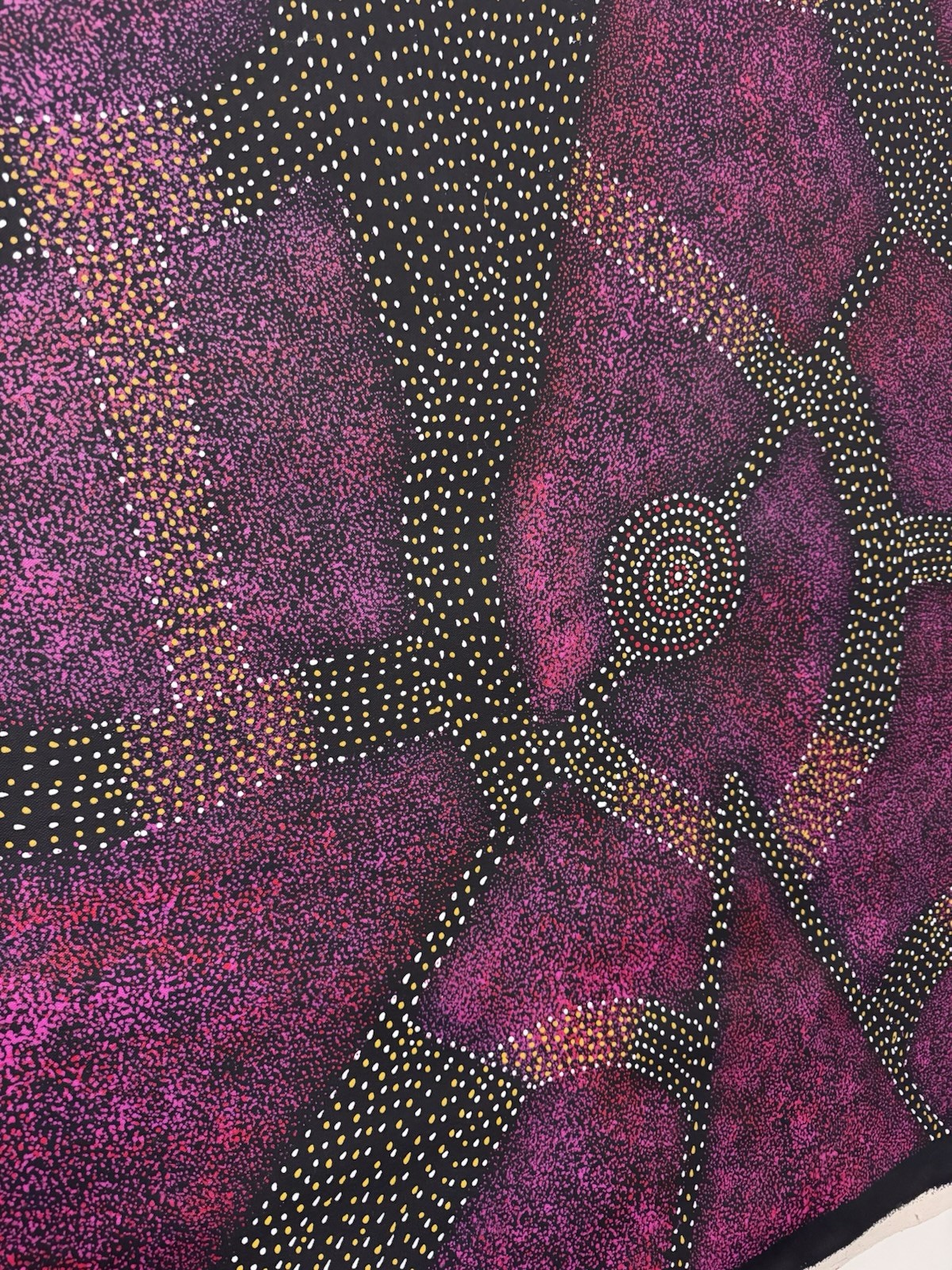 Roseanne Morton 💕Aboriginal Art 97cm X 94cm COA Supplied RM10M-2