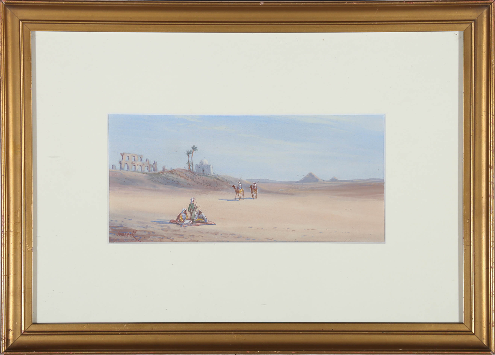 Jamrack – 20th Century Gouache, Desert Scene
