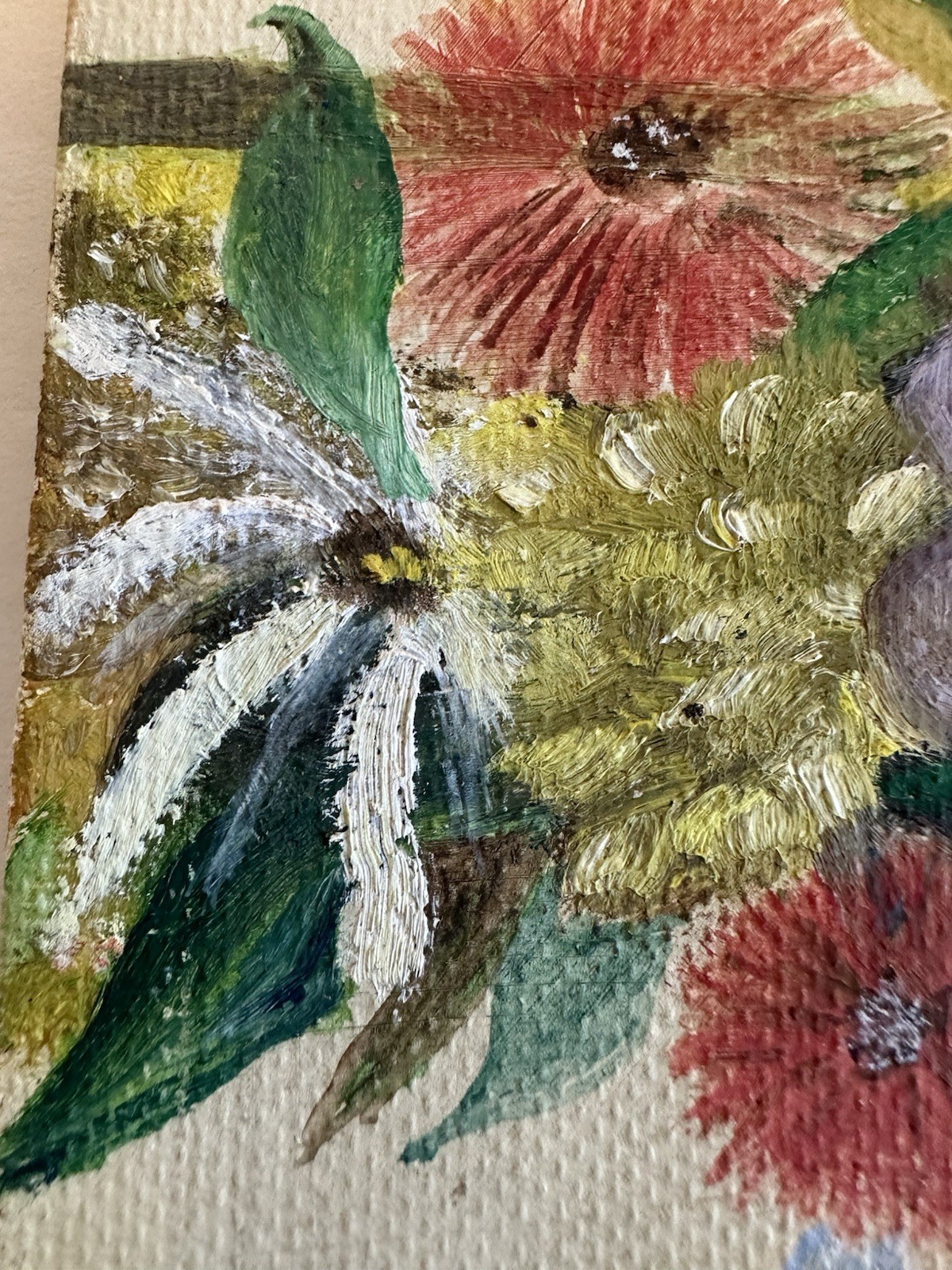 Still Life Flowers In Vase On A Sunny Day Signed By Lora Roe Cottagecore OOAK