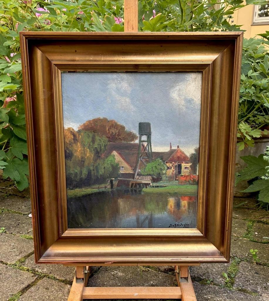 Dahlström. Reflections by the Village Water Tower. Sweden. Dated 1910.