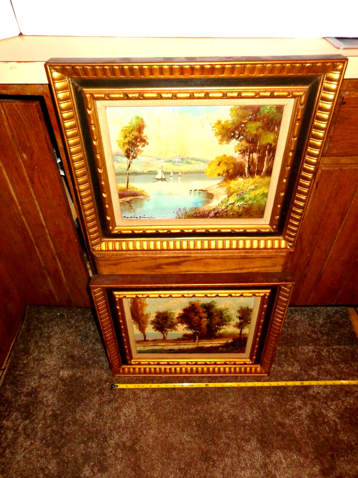 2 VINTAGE SIGNED ORIGINAL OIL PAINTINGS ON CANVAS – 20 x17 in GREAT DEAL -L188 M