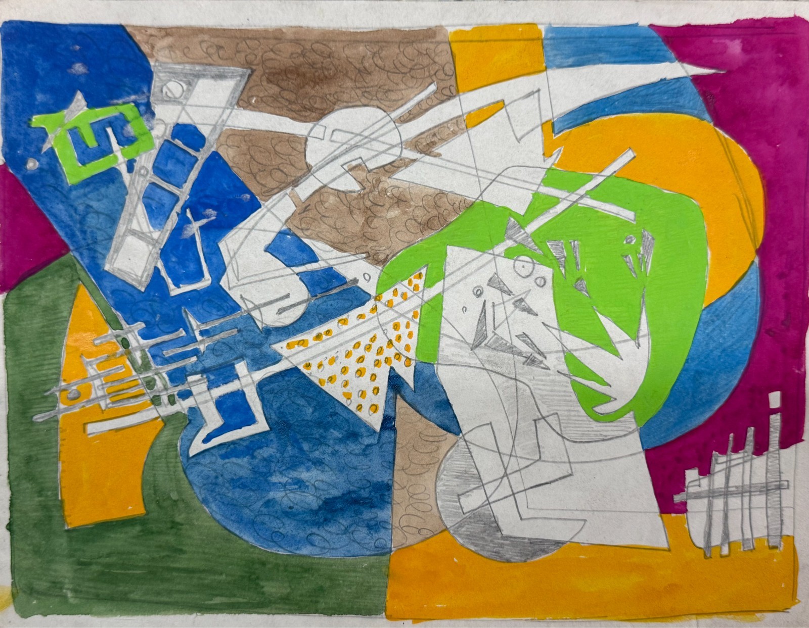 Rolph Scarlett (1889-1984) Watercolor/Pencil on Paper Abstract Modernist