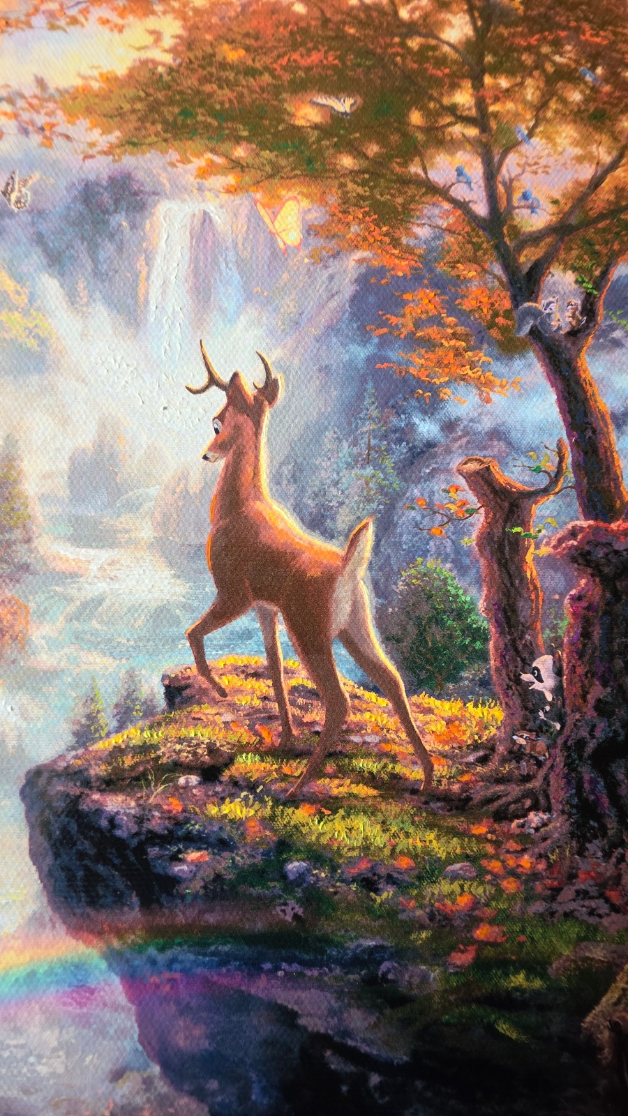 Thomas Kinkade ~ Bambi’s First Year 12×18 ~ S/N Oil on Canvas Limited Edition