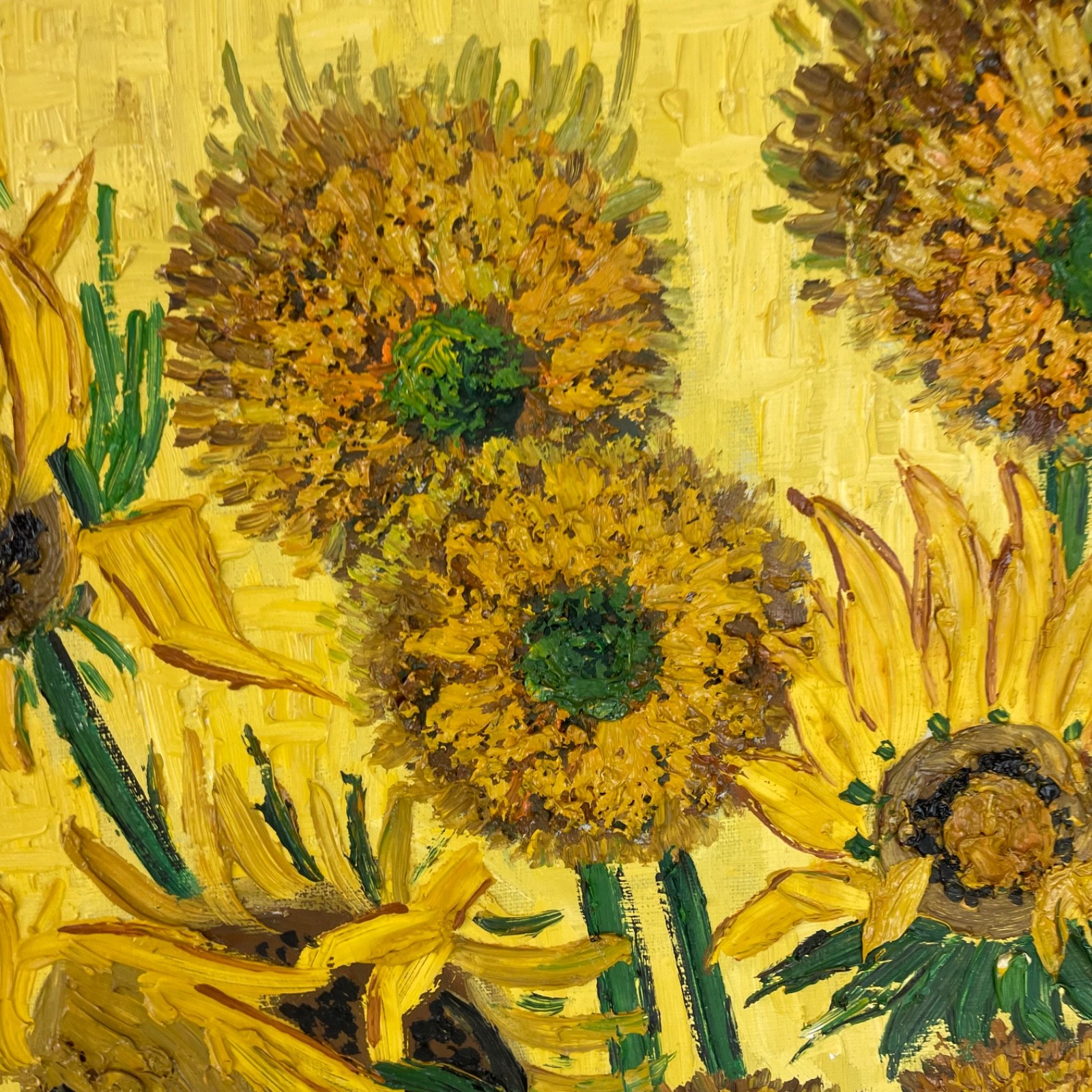 Van Gogh Sunflowers Reproduction Textured Oil Painting