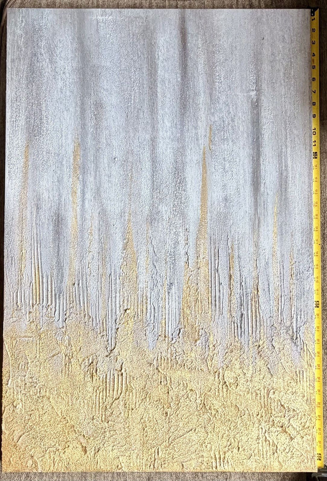 Abstract Textured Painting on Canvas, Contemporary Unframed 30 in Single Piece