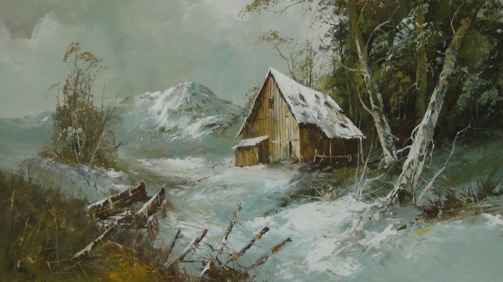 PHILIP BLAIR ORIGINAL SIGNED OIL ON CANVAS PAINTING OF LANDSCAPE W/BARN & TREES