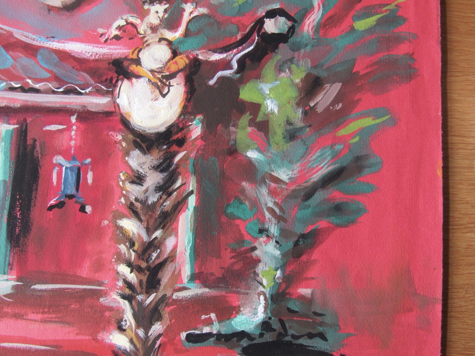 Opera Decor Gouache Drawing Signed by Jacques André Brégère set design painting