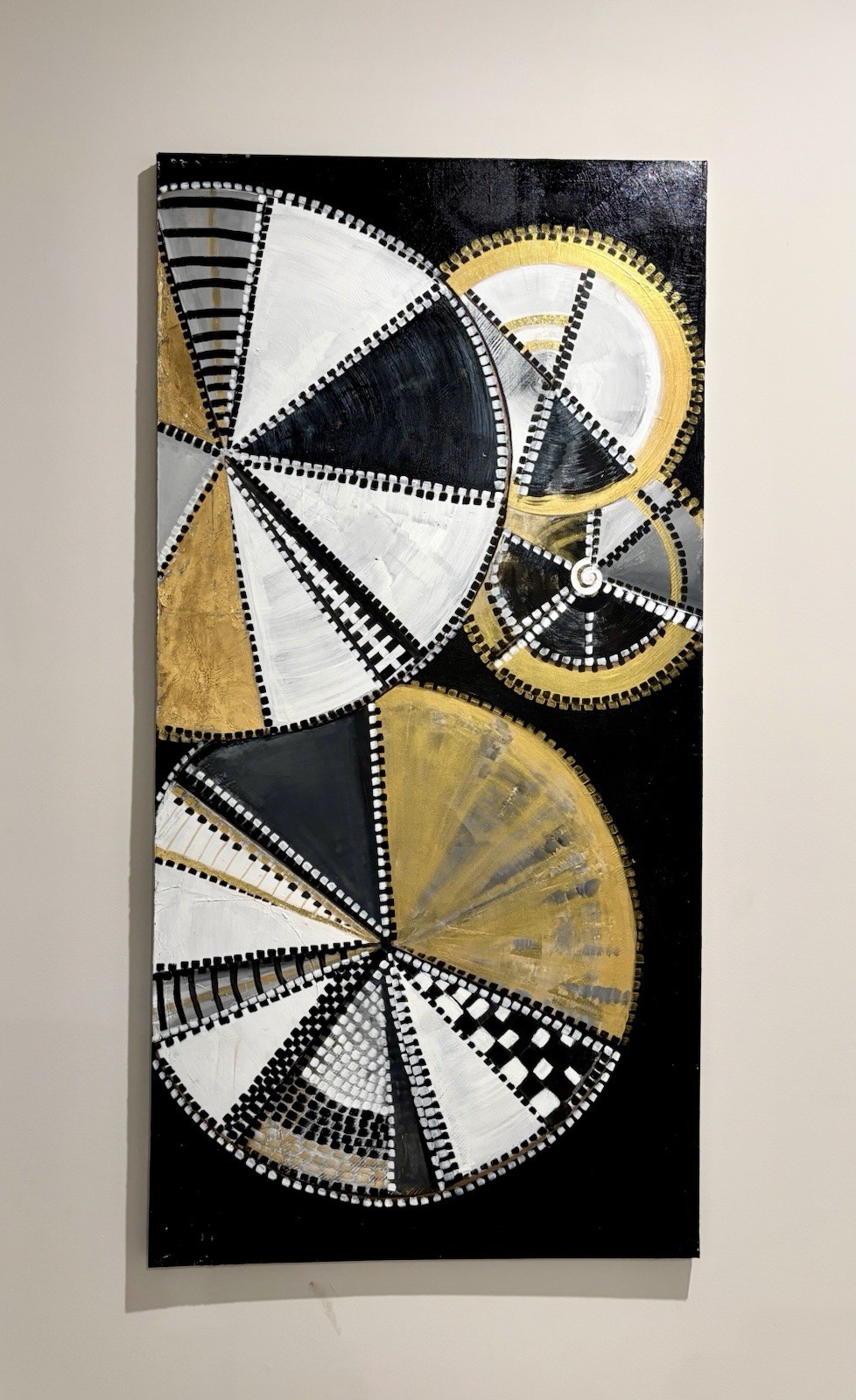Acrylics And Gold Leaf On 24/48 Inch Canvas Signed By The Artist
