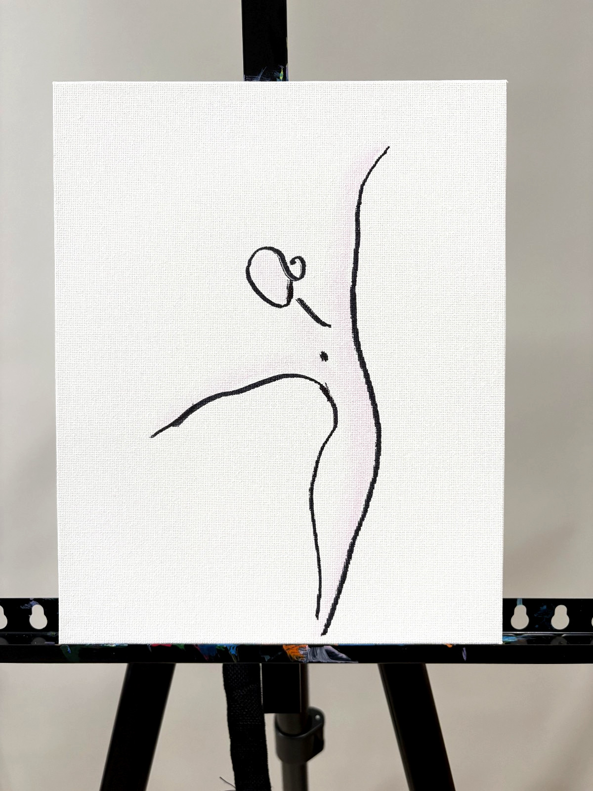 Original Female Dancer 8×10 Canvas Abstract Minimalist Dancing Line Art