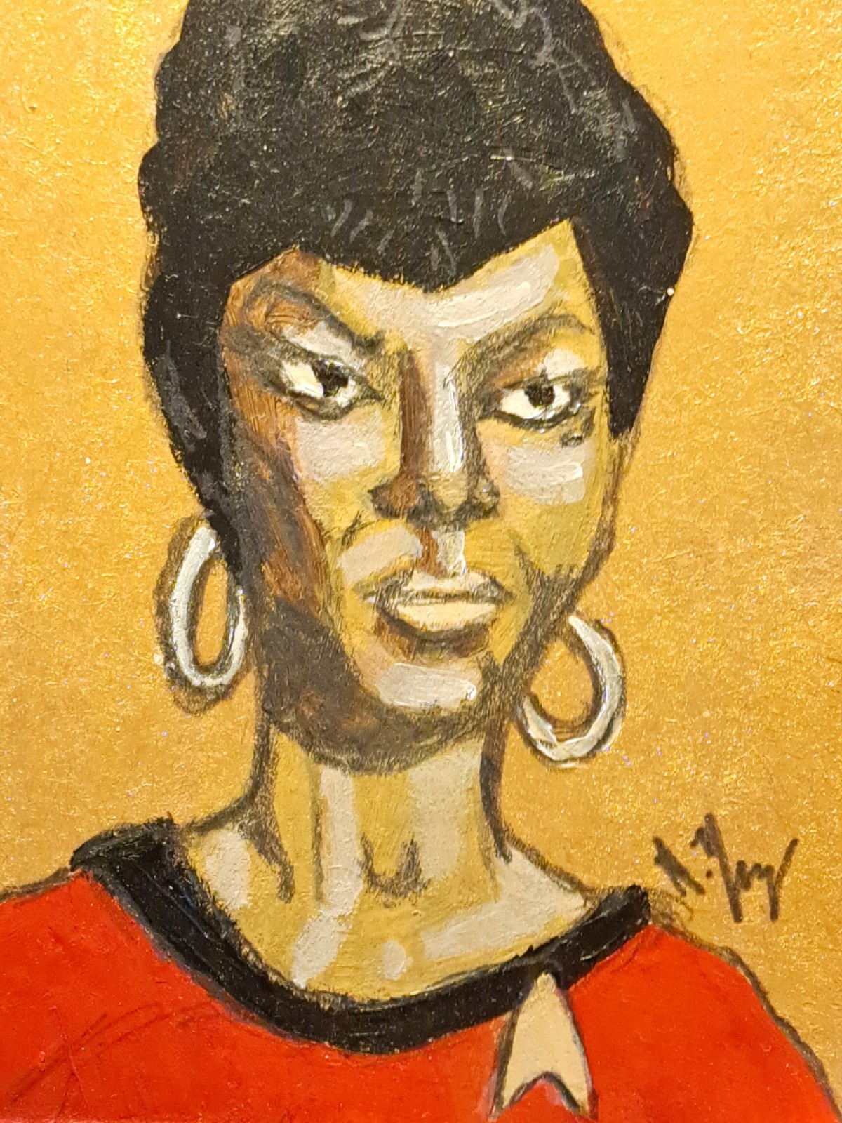 aceo original art card acrylic ink «Lt. Uhura, Star Trek» (ooak) Limit 1/1