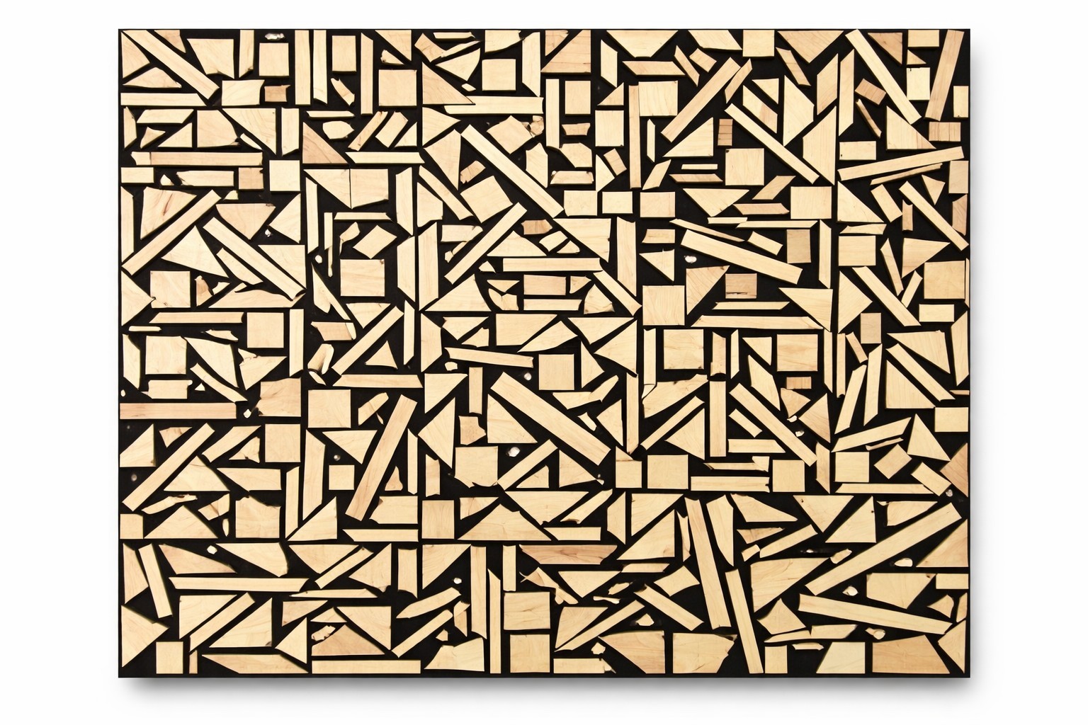 Handcrafted Geometric Wood Wall Art – Modern Abstract Mosaic Panel Decor