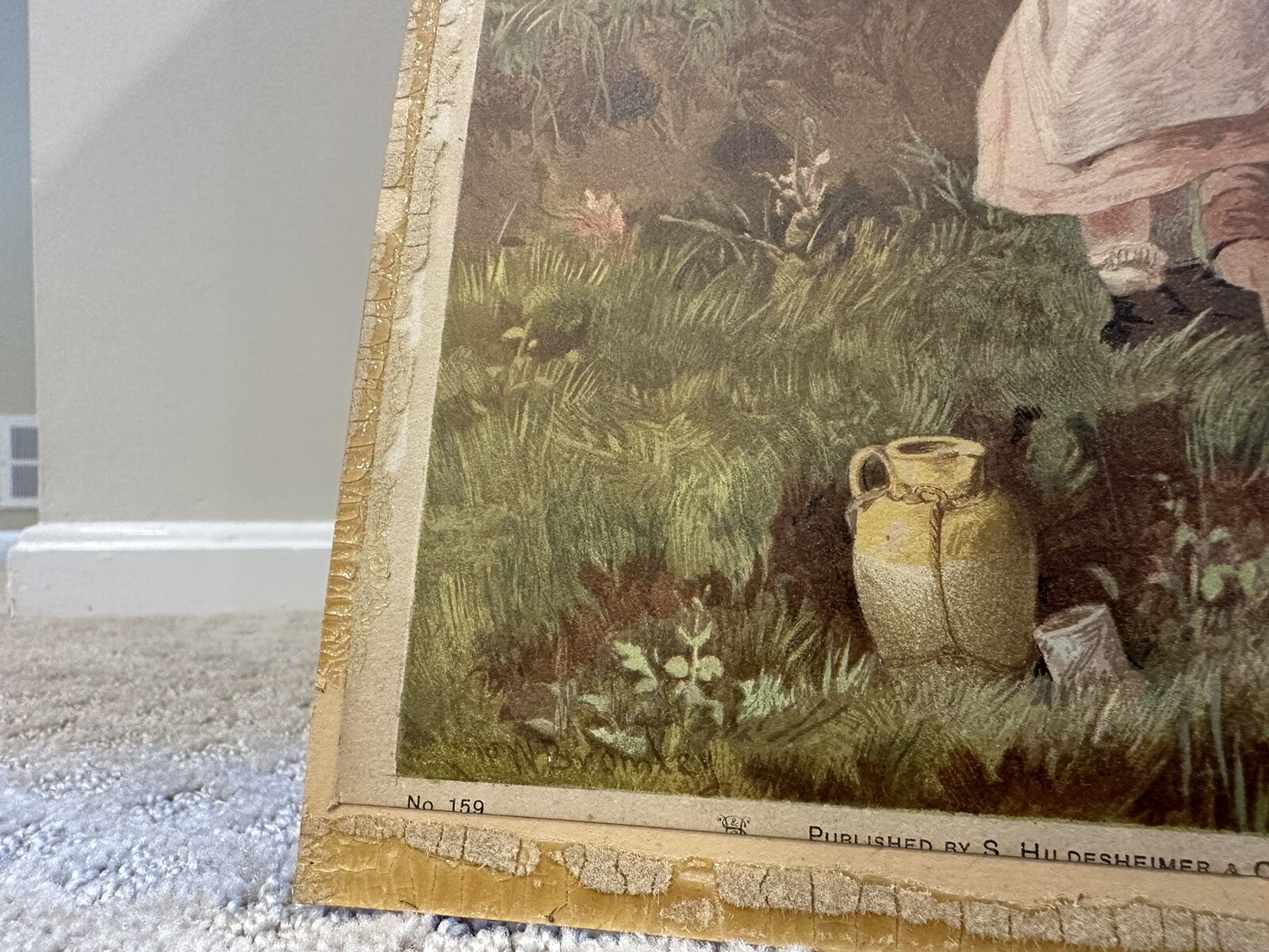 Print by W. Bromey “Little Anglers” 1880, 13” X 9”