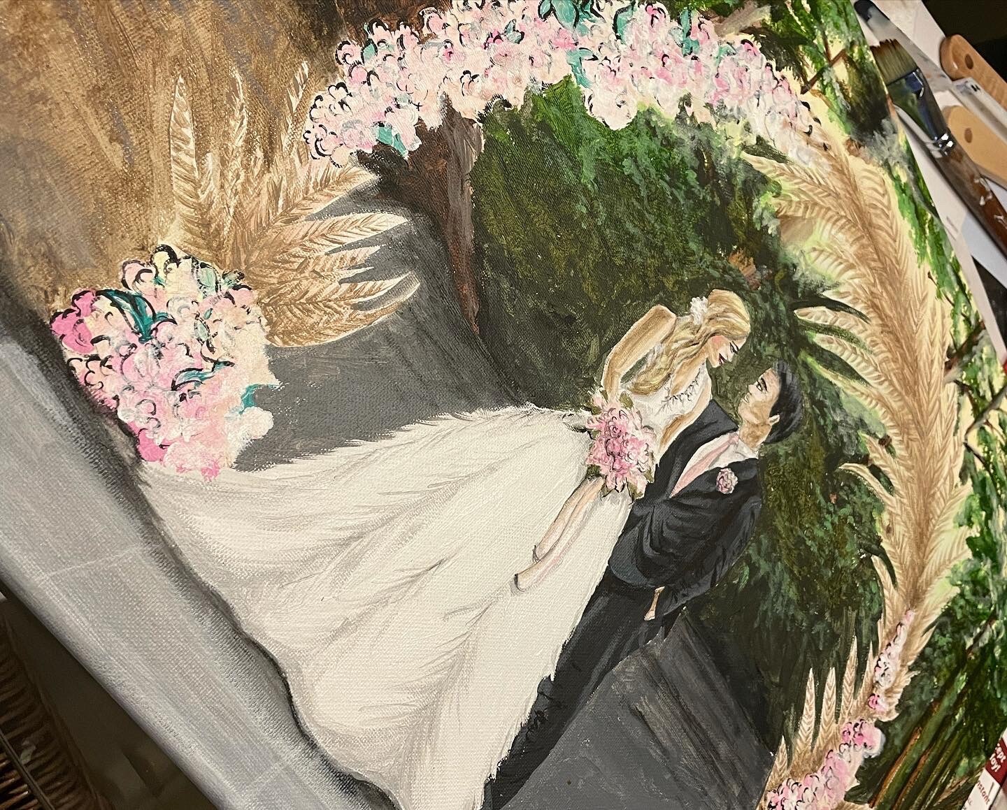 Beautiful Custom Wedding Painting From Photo Hand Painted Seller Is Artist