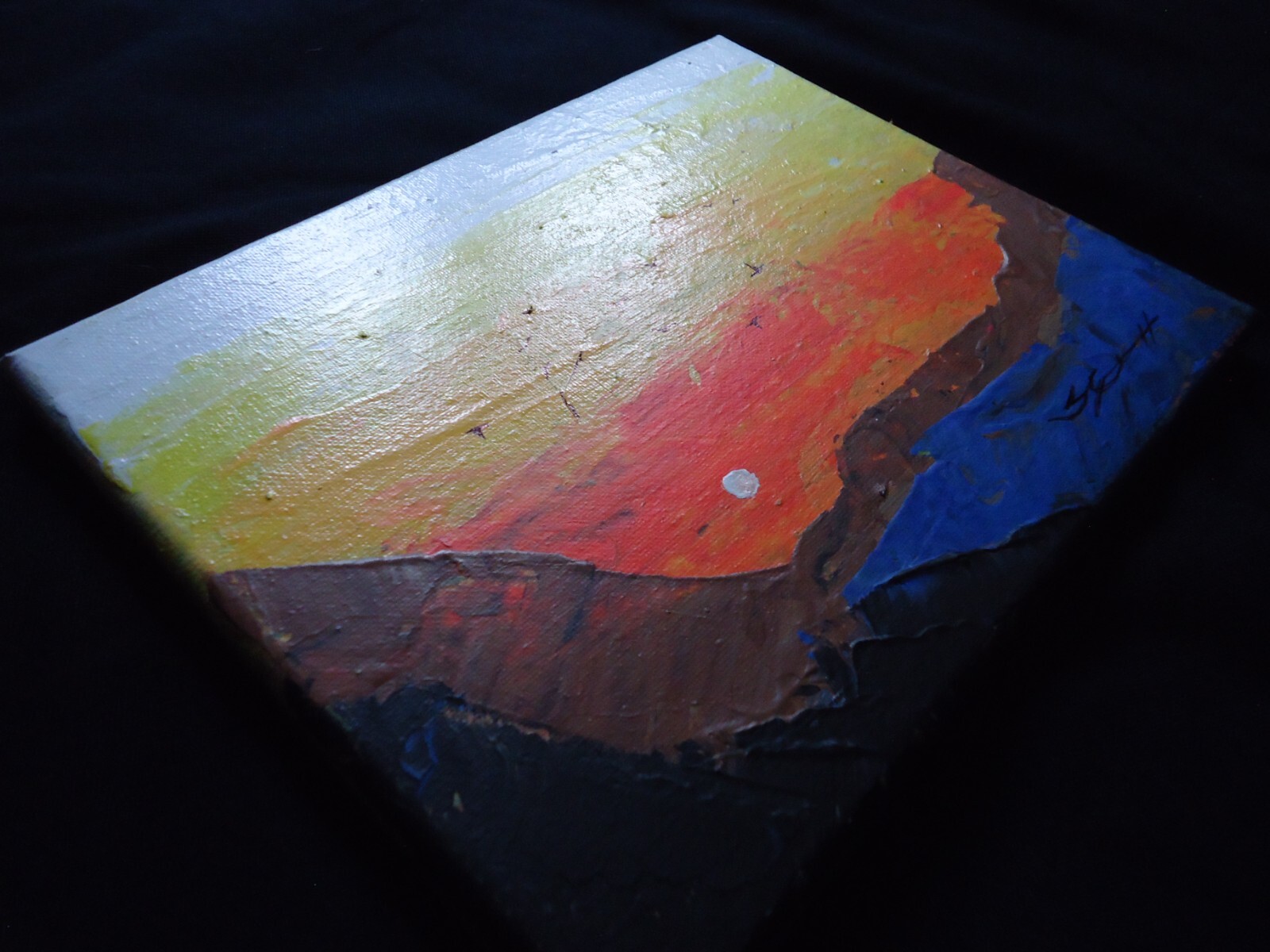 ORIGINAL PAINTING SIGNED «Foothill Sunset» 8″Hx10″W texture acrylic Steve Graff