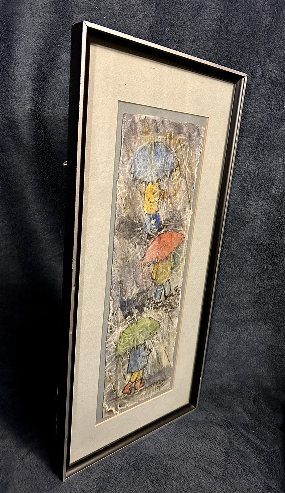Expressionist Gouache Mixed Media On Paper 18”x9.5” Signed