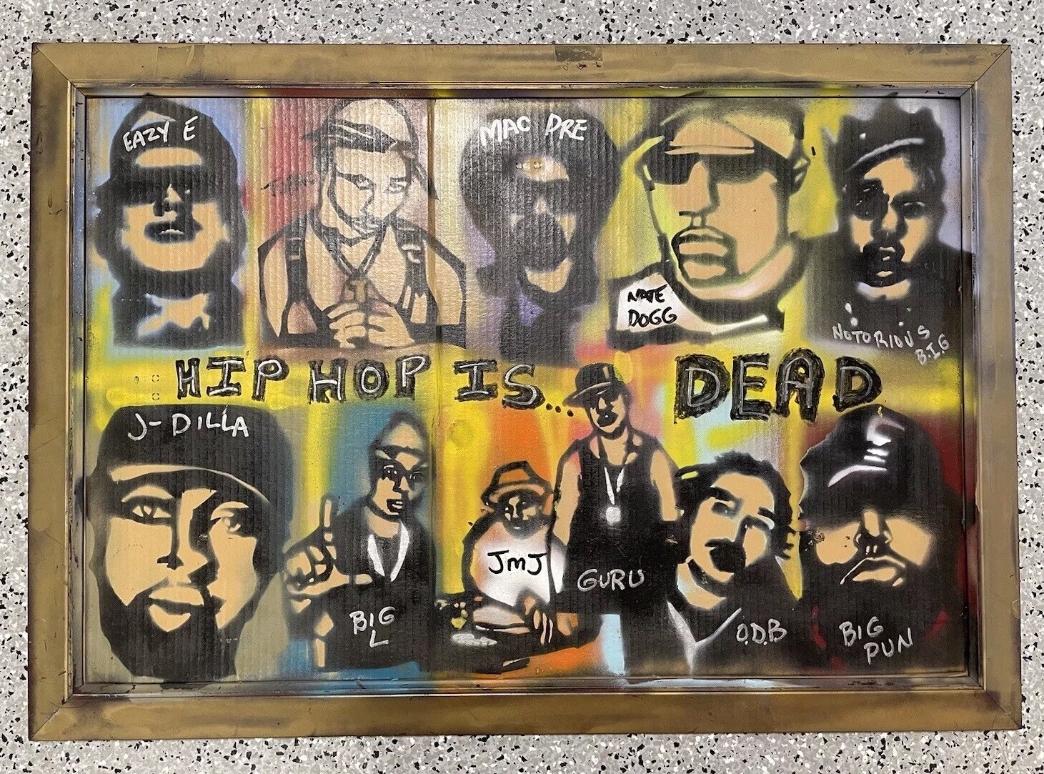 Tony B Conscious Original Pop Art “Hip Hop Is Dead” Tupac Biggie Rappers Signed