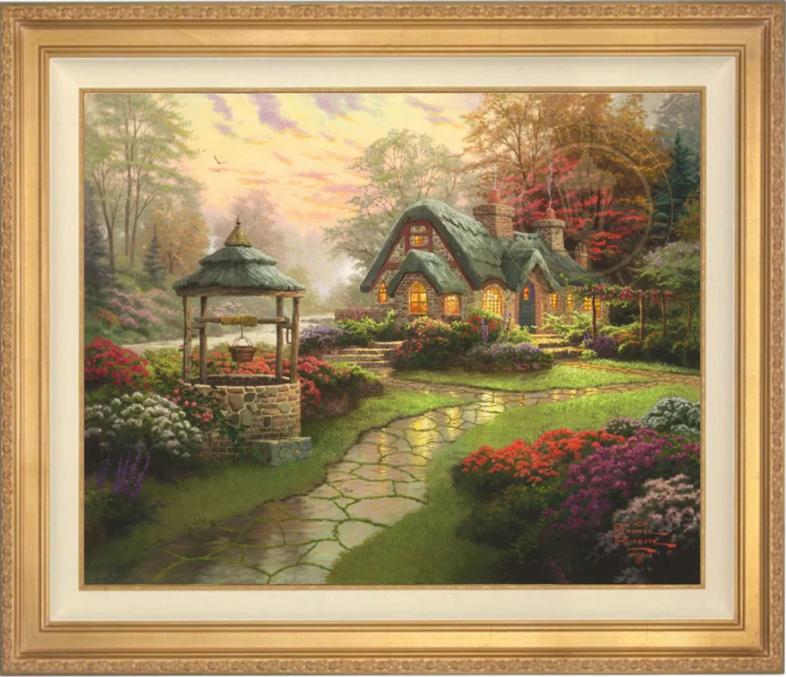 Thomas Kinkade ~ Make a Wish Cottage ~ S/N 20×24 ~ Oil on Canvas