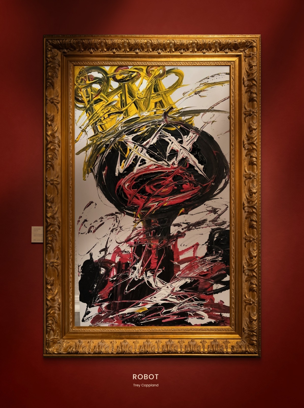 Trey Coppland, Robot Abstract Graffiti Acrylic Painting, 24+36 in, 2024, Signed