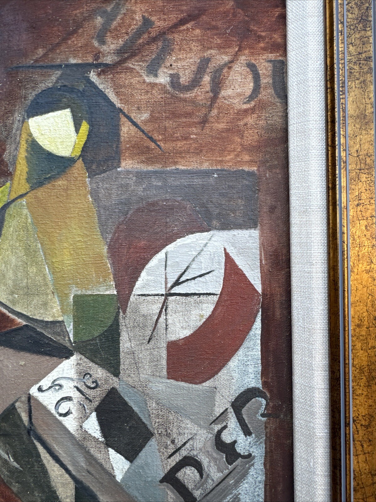 MID CENTURY CUBISM PAINTING BY ROBERT GILMORE GEOMETRIC ABSTRACT MODERNISM SMALL