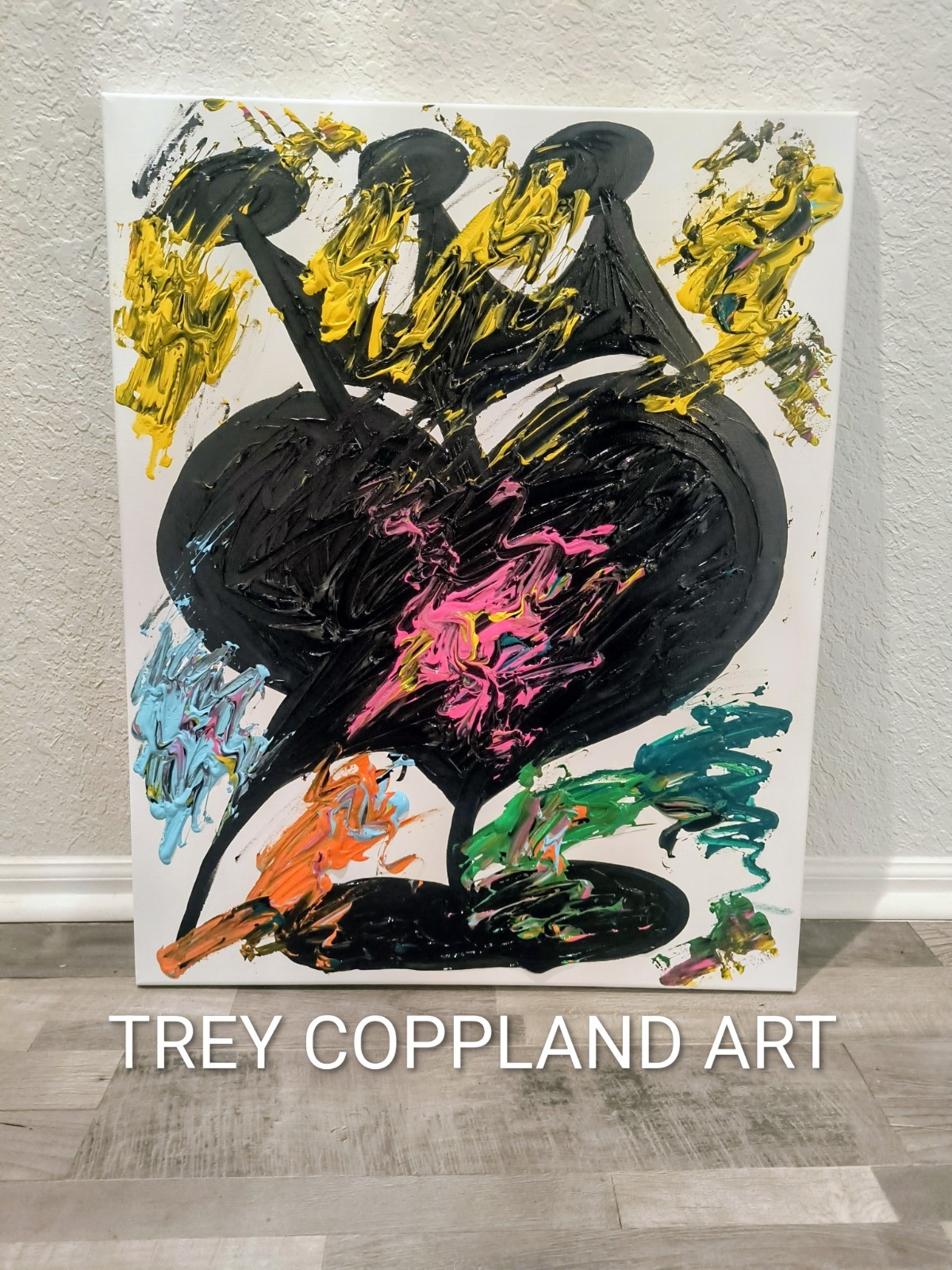 Trey Coppland, Cry 4 Me! Abstract Acrylic Painting, 24+30 in, 2026, Signed