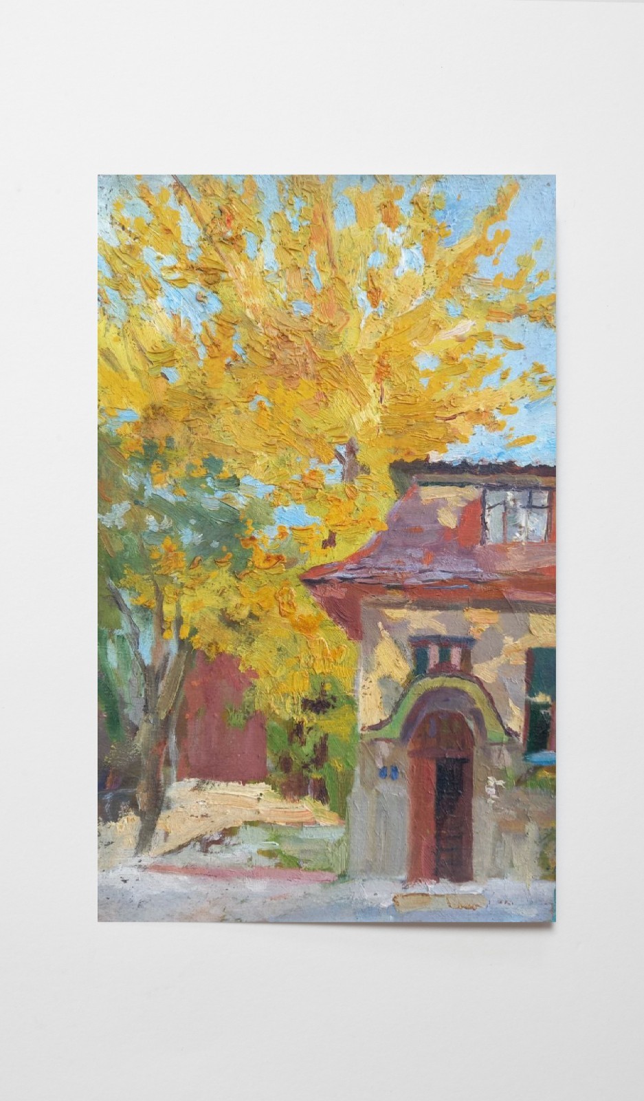 Oil painting Street Ukrainian painter Unframed Decor original landscape art