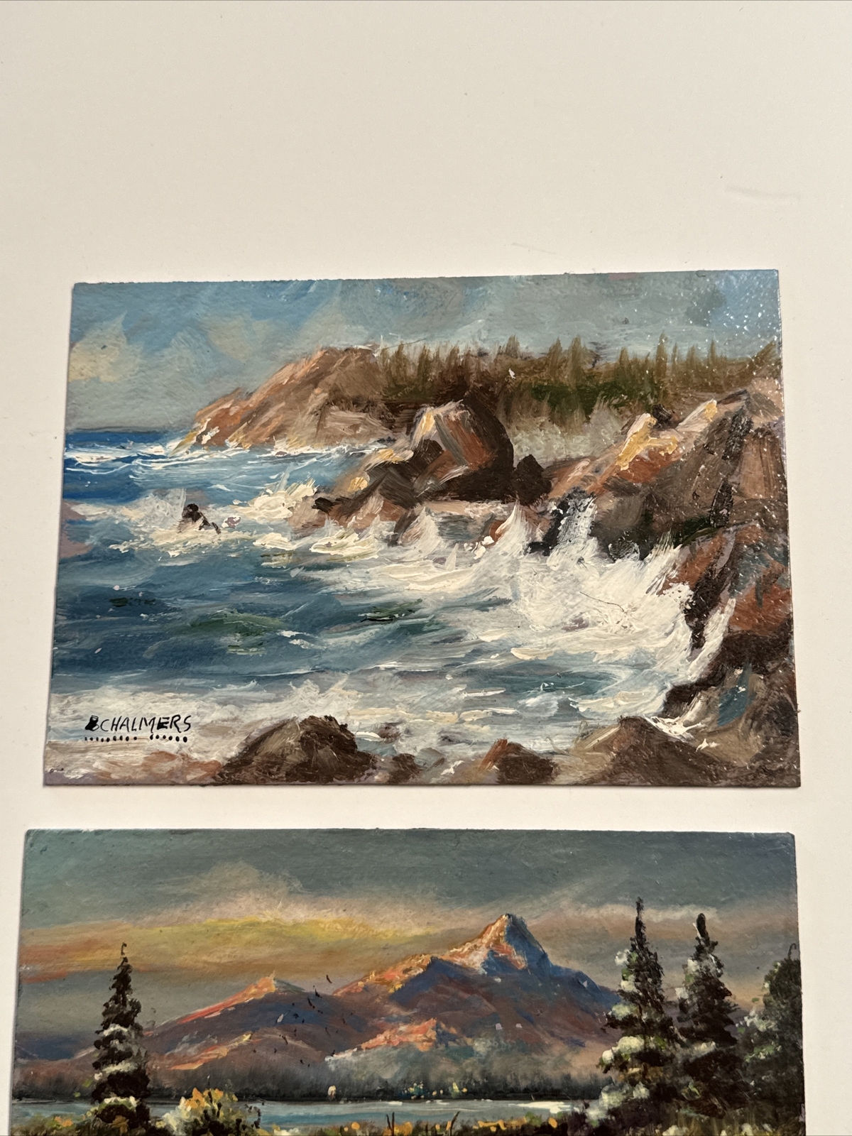 FINEST BURL CHALMERS PAINTING SMALL GEM LISTED AMERICAN desert coast LANDSCAPE