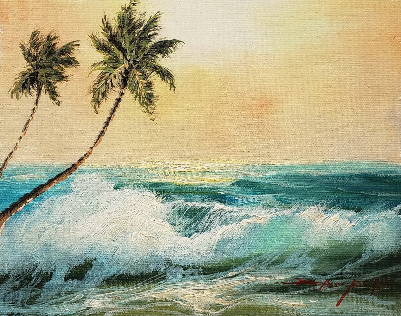 Ocean Wave, #4F-ES04, 8×10 – Hand painted Oil Painting